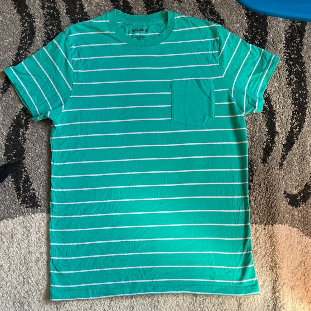 Men's Green Striped Short Sleeve Tee
